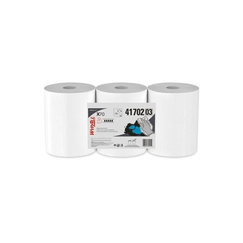 X70 Cloths, Center-Pull, 9.8 x 12.2, White, 275/Roll, 3 Rolls/Carton