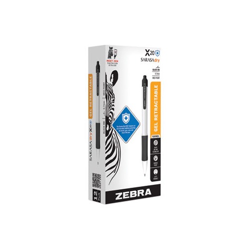 Zebra Sarasa Dry X20 Retractable Gel Pen - 0.7mm Medium ZEB14680