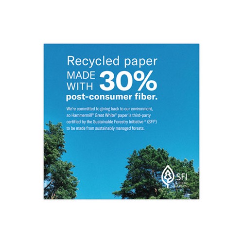 Universal 30% Recycled Copy Paper, 92 Bright, 20 lb Bond Weight
