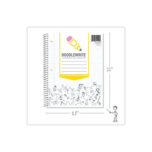 DoodleWrite Notebooks, 1-Subject, Medium/College Rule, White Cover, (60) Sheets, 24/Carton, Ships in 4-6 Business Days