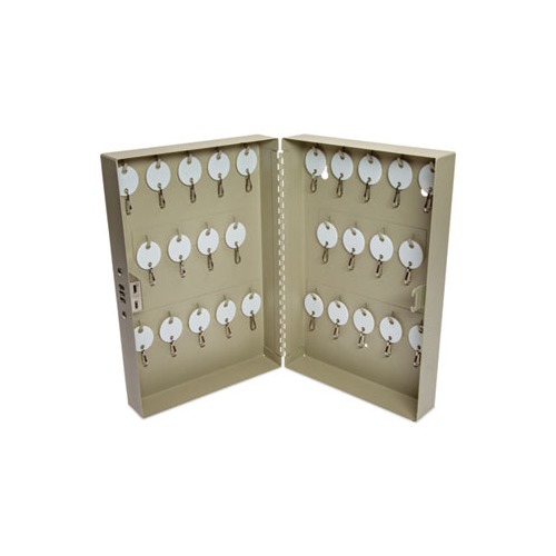 Combination Lockable Key Cabinet, 28-Key, Metal, Sand, 7.75 x 3.25 x 11.5 Combination Lockable Key Cabinet, 28-Key, Metal, Sand, 7.75 x 3.25 x 11.5