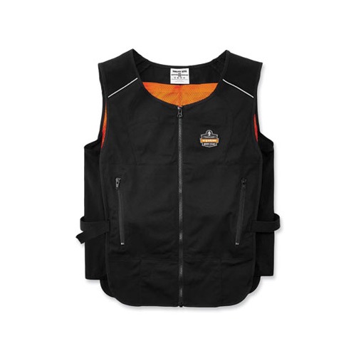 Chill-Its 6255 Lightweight Phase Change Cooling Vest, Cotton/Polyester, Small/Medium, Black, Ships in 1-3 Business Days