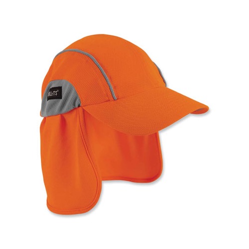 Chill-Its 6650 High-Performance Hat Plus Neck Shade, Polyester, One Size Fits Most, Orange, Ships in 1-3 Business Days