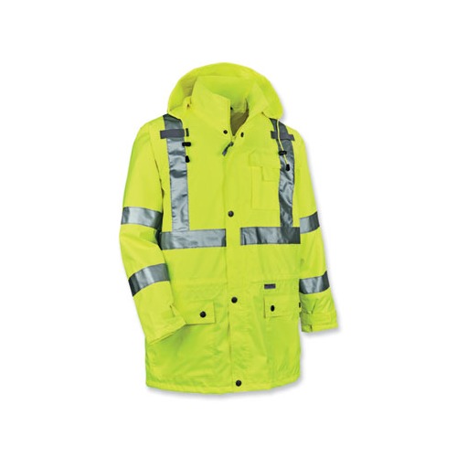GloWear 8365 Class 3 Hi-Vis Rain Jacket, Polyester, Large, Lime, Ships in 1-3 Business Days GloWear 8365 Class 3 Hi-Vis Rain Jacket, Polyester, Large, Lime, Ships in 1-3 Business Days