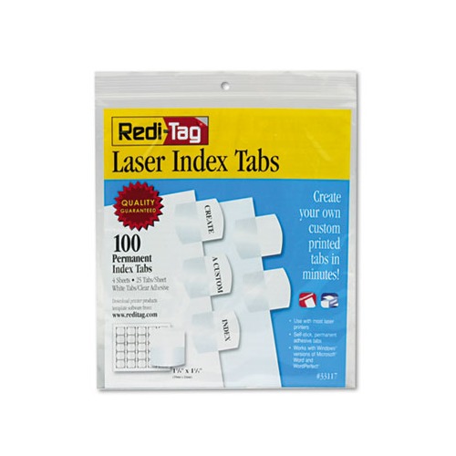 Redi tag Laser Printable Index Tabs RTG33117 Shoplet com