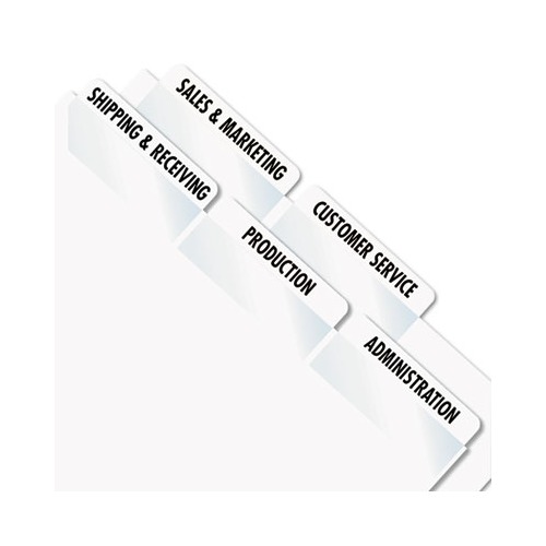 Laser Printable Index Tabs, 1/5-Cut, White, 2