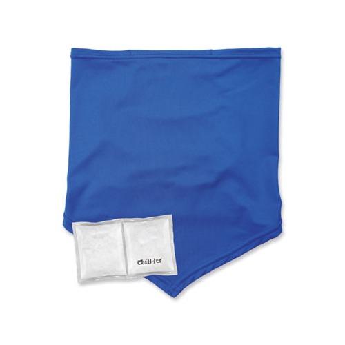 Chill-Its 6482 Cooling Neck Gaiter Bandana Pocket Kit, Polyester/Spandex, Large/X-Large, Blue, Ships in 1-3 Business Days