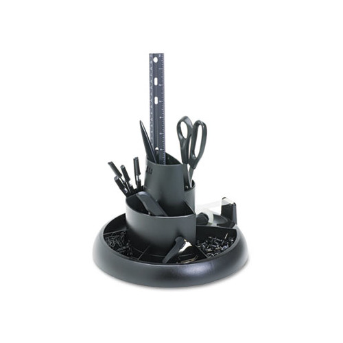 3M Rotary Desktop Caddy/Organizer, 10 Diameter, Black 