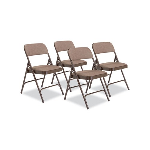 2200 Series Fabric Dual-Hinge Premium Folding Chair, Supports 500 lb, Blue Seat/Back, Gray Base, 4/CT, Ships in 1-3 Bus Days