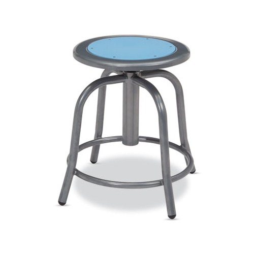 6800 Series Height Adj Metal Seat Swivel Stool, Supports 300 lb, 18