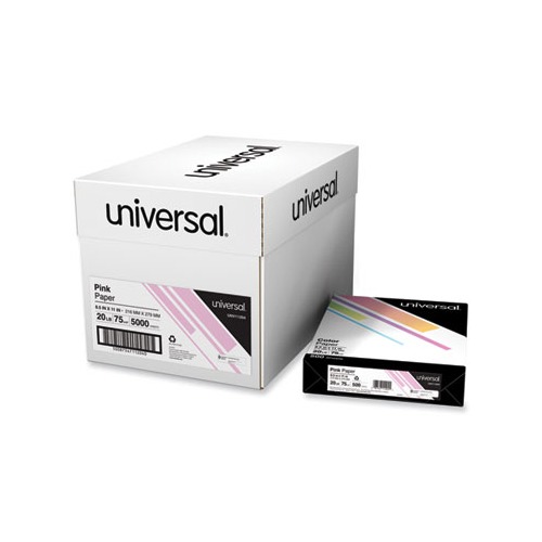 Deluxe Colored Paper, 20 lb Bond Weight, 8.5 x 11, Pink, 500 Sheets/Ream, 10 Reams/Carton