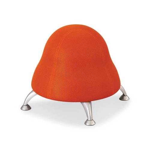 Runtz Ball Chair, Backless, Supports Up to 250 lb, Orange Fabric Seat, Silver Base, Ships in 1-3 Business Days