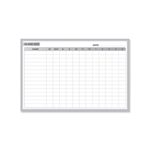 1 x 1 Grid Magnetic Whiteboard, 36 x 24, White/Gray Surface, Satin Aluminum Frame, Ships in 7-10 Business Days