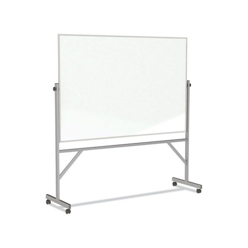 Reversible Magnetic Porcelain Whiteboard w/Satin Aluminum Frame, 101.25 x 78.25, White Surface, Ships in 7-10 Business Days