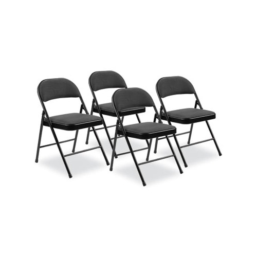 970 Series Fabric Padded Steel Folding Chair, Supports 250 lb, 17.75