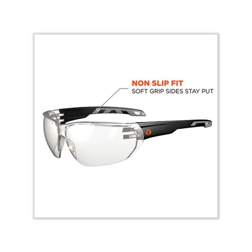 Skullerz Vali Frameless Safety Glasses, Black Nylon Impact Frame, AntiFog Indr/Outdr Polycarb Lens,Ships in 1-3 Business Days