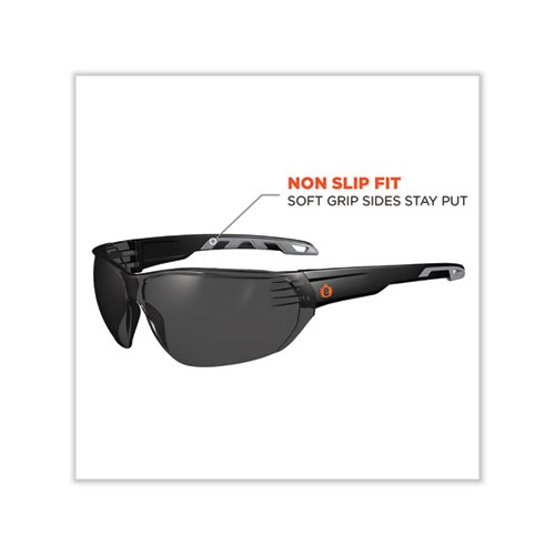 Skullerz Vali Frameless Safety Glasses, Matte Black Nylon Impact Frame, Smoke Polycarbonate Lens, Ships in 1-3 Business Days