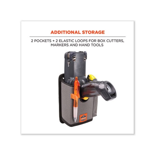 Squids 5543 Handheld Barcode Scanner Mount Holder w/Fastener Straps, 2 Comp, 3.5 x 1.5 x 6.3, Gray,Ships in 1-3 Business Days