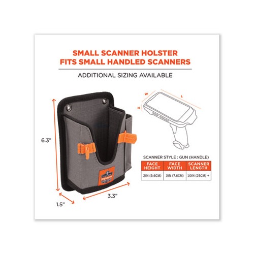 Squids 5543 Handheld Barcode Scanner Mount Holder w/Fastener Straps, 2 Comp, 3.5 x 1.5 x 6.3, Gray,Ships in 1-3 Business Days