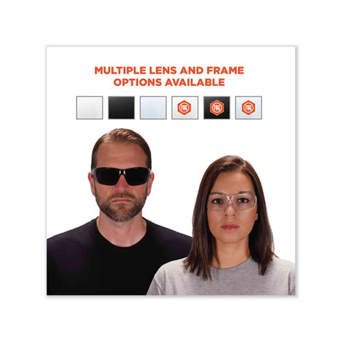 Skullerz Vali Frameless Safety Glasses, Black Nylon Impact Frame, AntiFog Indr/Outdr Polycarb Lens,Ships in 1-3 Business Days