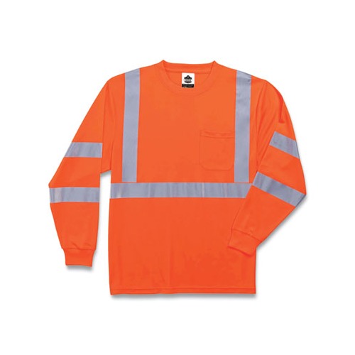 GloWear 8391 Class 3 Hi-Vis Long Sleeve Shirt, Polyester, Orange, Medium, Ships in 1-3 Business Days GloWear 8391 Class 3 Hi-Vis Long Sleeve Shirt, Polyester, Orange, Medium, Ships in 1-3 Business Days
