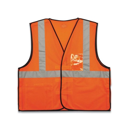 GloWear 8216BA Class 2 Breakaway Mesh ID Holder Vest, Polyester, Large/X-Large, Orange, Ships in 1-3 Business Days GloWear 8216BA Class 2 Breakaway Mesh ID Holder Vest, Polyester, Large/X-Large, Orange, Ships in 1-3 Business Days
