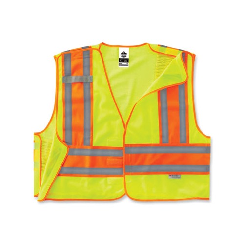 GloWear 8245PSV Class 2 Public Safety Vest, Polyester, Small/Medium, Orange, Ships in 1-3 Business Days