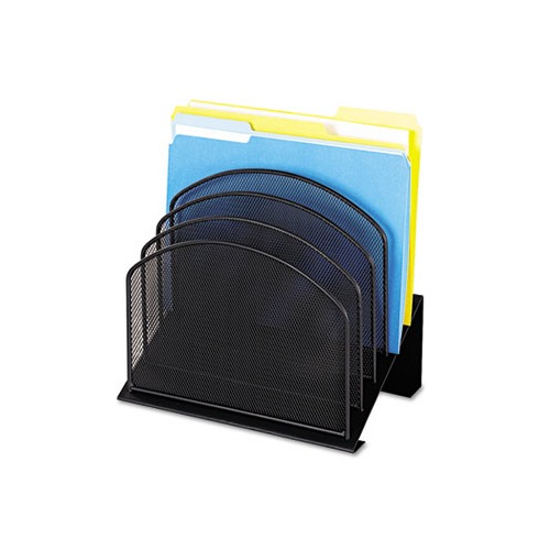 Safco Onyx Wire Mesh Desktop Organizer - 5 Compartment(s) - 1