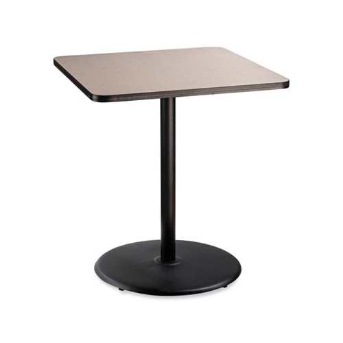 Cafe Table, 36w x 36d x 42h, Square Top/Round Base, Gray Nebula Top, Gray Base, Ships in 7-10 Business Days