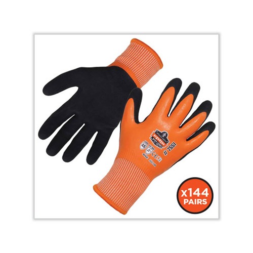 Ergodyne ProFlex 7551 A5 Coated Waterproof Gloves, Size: Medium, Orange