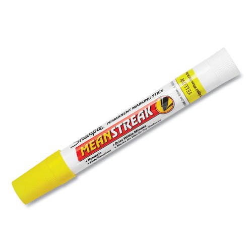 Sharpie Mean Streak Permanent Marking Stick - Broad Marker Point Type Bullet Marker Point Style Yellow Ink 1 Each 85005