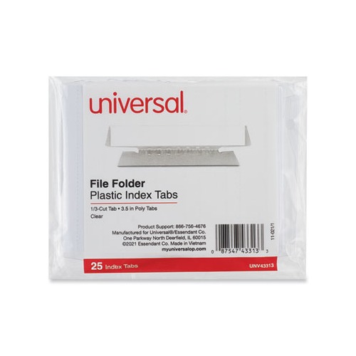 Universal Hanging File Folder Plastic Index Tabs UNV43313