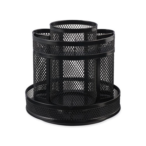 Metal Mesh Rotating Desktop Organizer, 8 Compartments, Metal Mesh, 6.5 Metal Mesh Rotating Desktop Organizer, 8 Compartments, Metal Mesh, 6.5