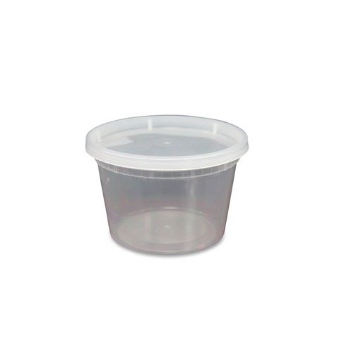 Gen Plastic Deli Container with Lid, 12 oz, Clear, Plastic, 240/Carton