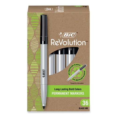 BIC ReVolution Permanent Markers - BICPMER36BLK - Shoplet.com