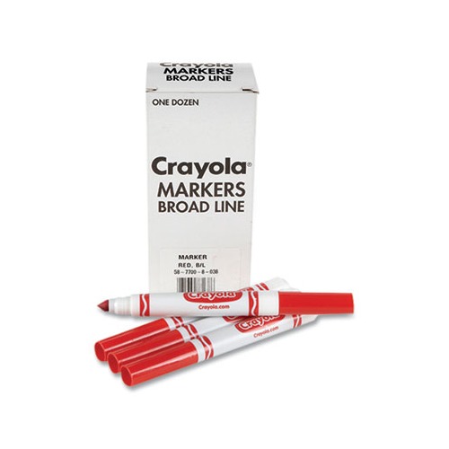 Bulk Broad Line Marker, Broad Bullet Tip, Red, 12/Box Bulk Broad Line Marker, Broad Bullet Tip, Red, 12/Box