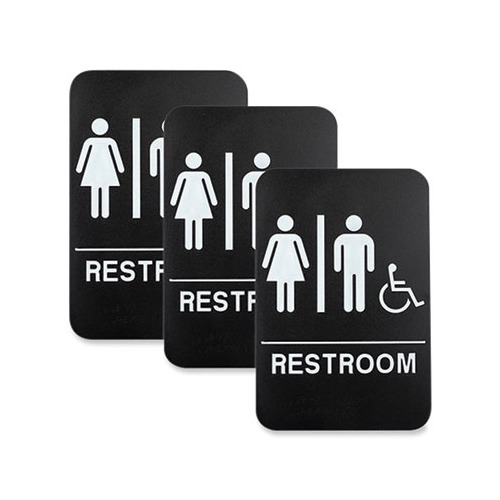 Indoor/Outdoor Restroom with Braille Text, 6 Indoor/Outdoor Restroom with Braille Text, 6