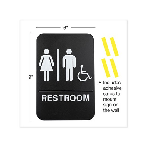 Indoor/Outdoor Restroom with Braille Text, 6 Indoor/Outdoor Restroom with Braille Text, 6