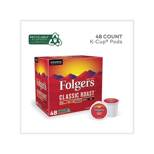 Folgers Classic Roast Coffee K-Cups – 100 Count – Medium Roast, Kosher