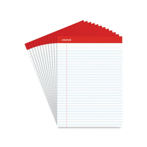 Universal Legal Pad - 8.5" X 11.75" Perforated Paper Pad, 50 Sheets, Red Margin Rule, Sturdy Back - View #13