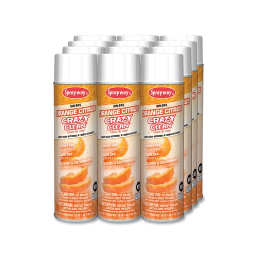 Orange Citrus Crazy Clean, Orange Scent, 19 oz Aerosol Spray, Dozen