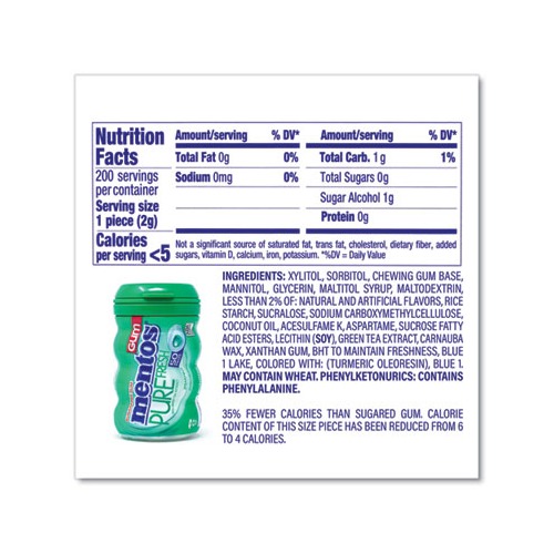 Mentos Sugar-Free Fresh Mint Chewing Gum, Long-Lasting Flavor, 3.53 oz.