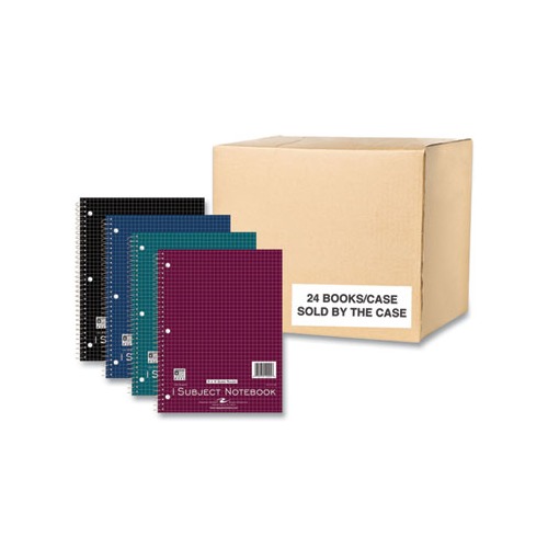 Subject Wirebound Promo Notebook, 1-Subject, 4 sq/in Quad Rule, Asst Cover, (100) 10.5x8 Sheets, 24/CT, Ships in 4-6 Bus Days