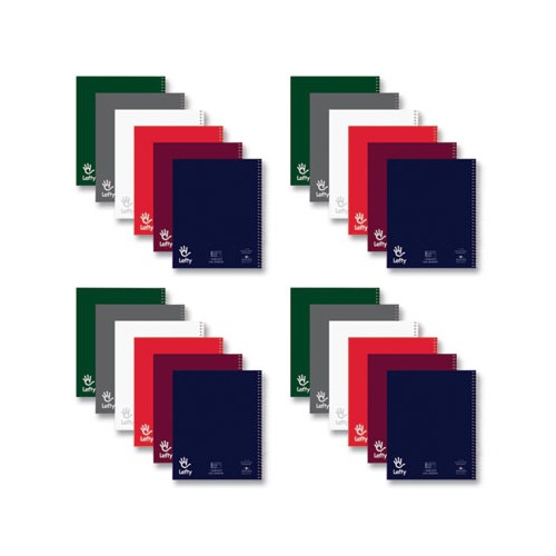 Lefty Notebook, 1 Subject, College Rule, Randomly Asst Cover Color, (200) 11 x 8.5 Sheets, 24/CT, Ships in 4-6 Business Days