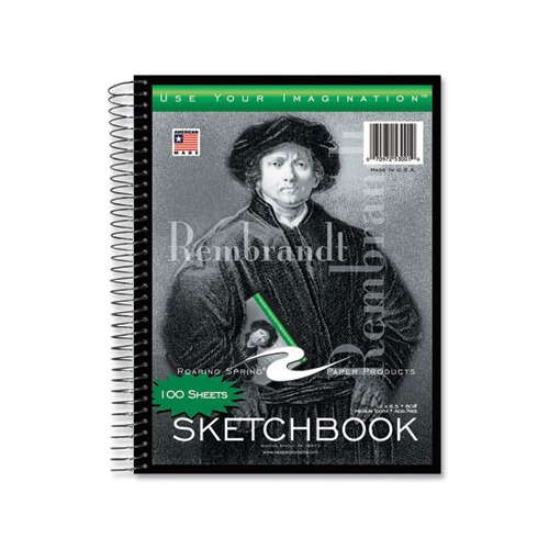 Sketch Book, 60-lb Drawing Paper Stock, Rembrandt Photography Cover, (100) 11 x 8.5 Sheets,12/CT, Ships in 4-6 Business Days