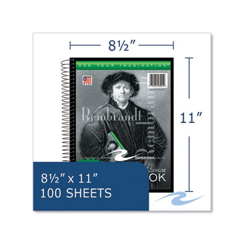 Sketch Book, 60-lb Drawing Paper Stock, Rembrandt Photography Cover, (100) 11 x 8.5 Sheets,12/CT, Ships in 4-6 Business Days