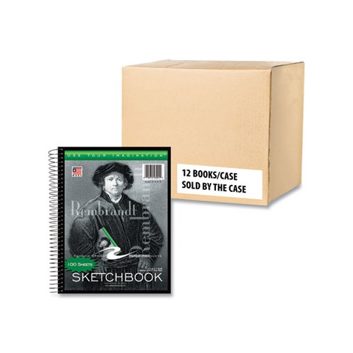 Sketch Book, 60-lb Drawing Paper Stock, Rembrandt Photography Cover, (100) 11 x 8.5 Sheets,12/CT, Ships in 4-6 Business Days