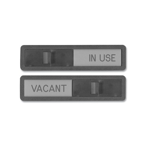 Vacant/In Use Sign, In-Use; Vacant, 2.5 x 10.5, Black/Silver