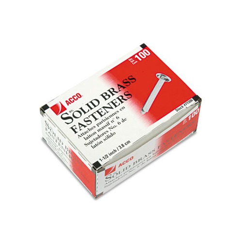 Acco 6 Brass Prong Paper Fasteners - ACC71506 - Shoplet.com