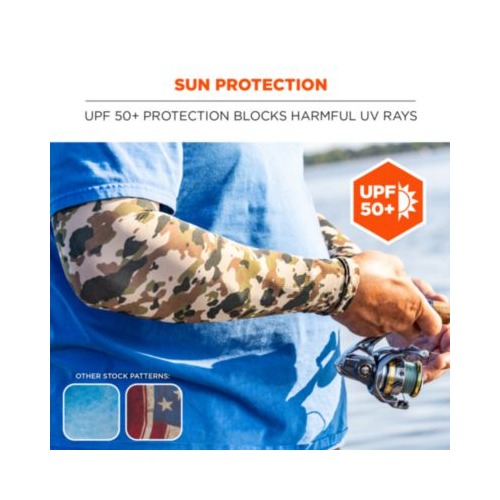 Chill-Its 6695 Sun Protection Arm Sleeves, Polyester/Spandex, Medium/Large, Blue, Ships in 1-3 Business Days